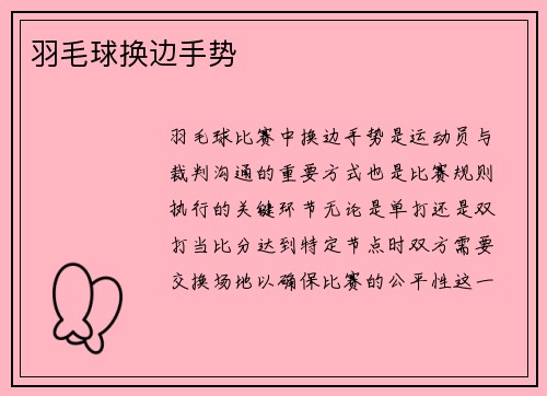 羽毛球换边手势